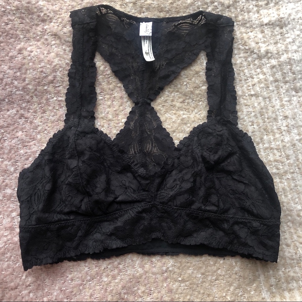 Intimately Free People Lace Bralette Black Galloon